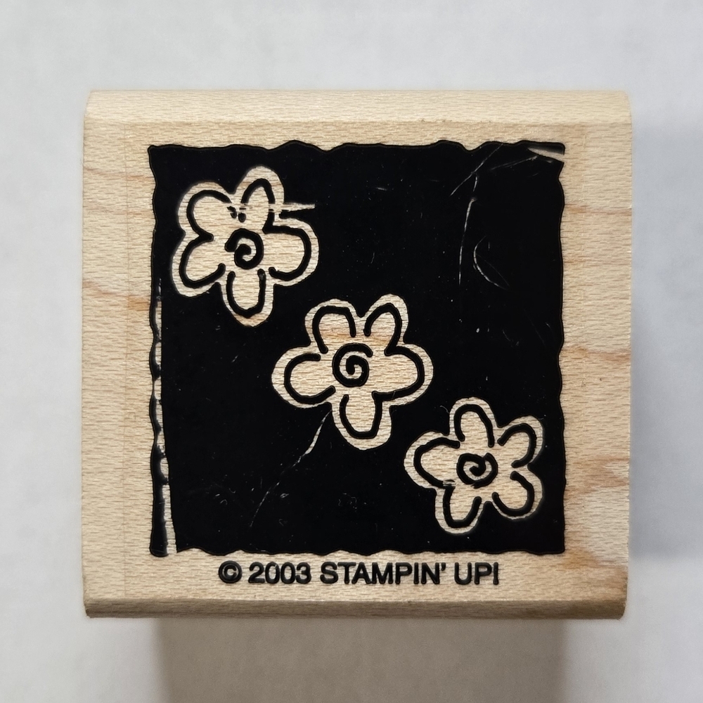Flower Stamp - Stampin' Up! 2003 Wood Mounted Rubber Craft Stamp